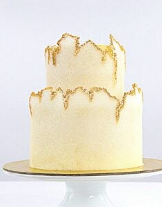 Sugar sheet technique shown on a cake