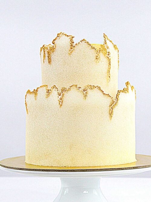 Sugar sheet technique shown on a cake