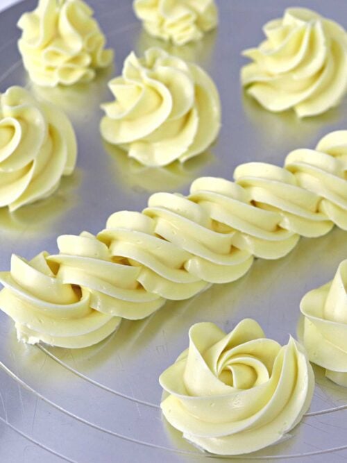 Vanilla Swiss meringue buttercream used for cakes and desserts