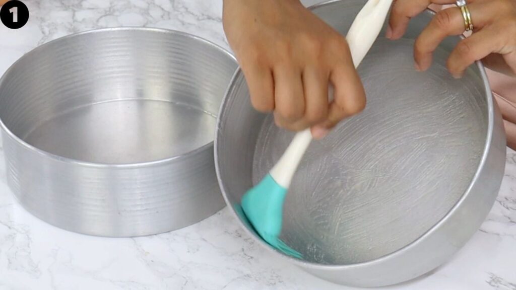 greasing cake pans