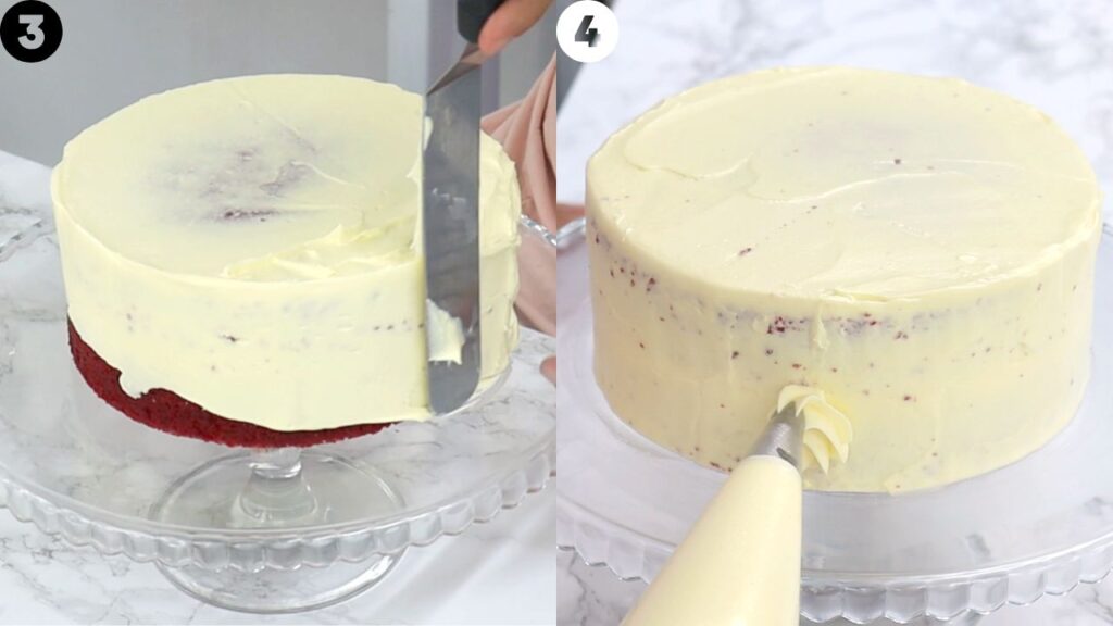 frosting outside of the entire cake