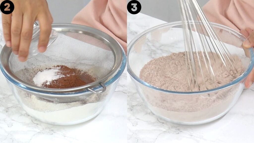 sifting dry ingredients