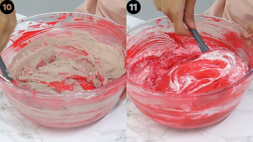 mixing in dry ingredients