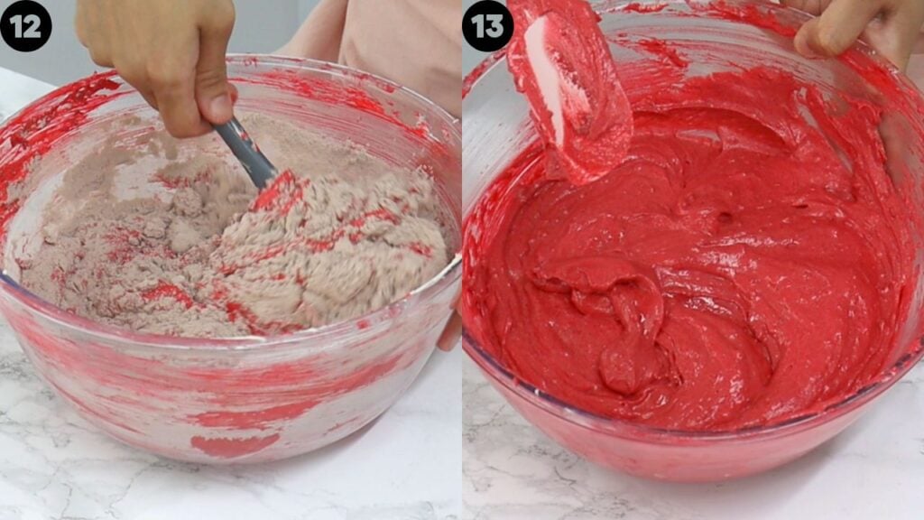 mixing in dry ingredients