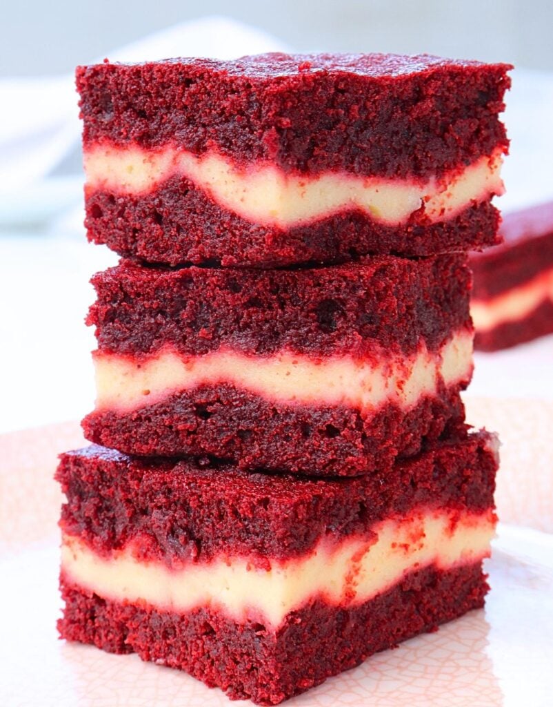 Moist Red Velvet Cheesecake Brownies Cakes by MK