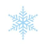 Blue snowflake illustration on a white background